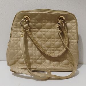 Elegant Quilted Tan Handbag